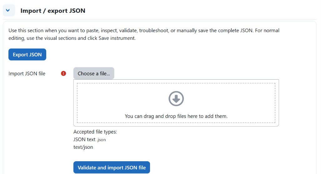 Import - Export JSON